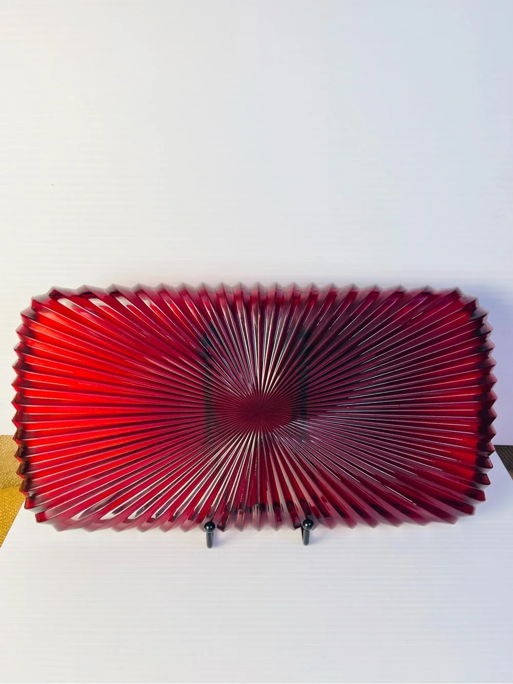CELEBRATIONS BY MIKASA~ Rectangle Cranberry Holiday Flare Collection Platter